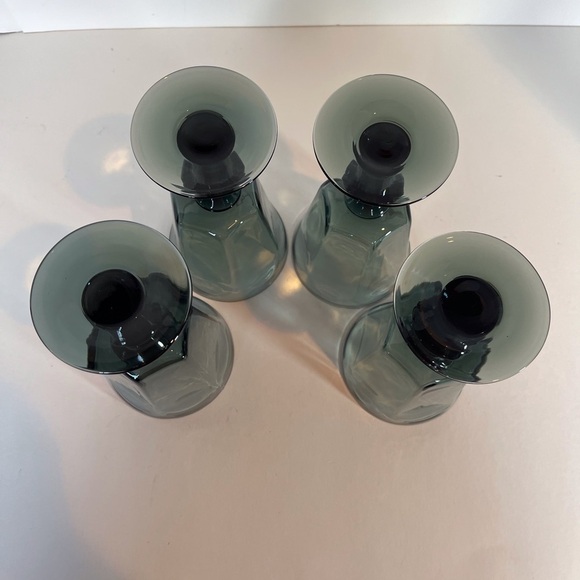 Set of 4 Smokey Gray-Blue Goblets - Picture 6 of 8